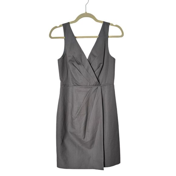 J Crew Gray Faux Wrap Sleeveless Sheath Dress | 4P - Picture 1 of 8